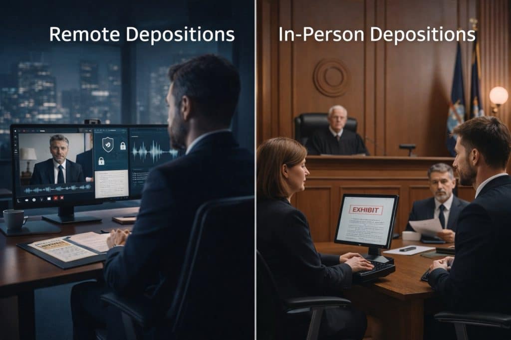 Choosing Between Remote vs In-Person Depositions for Litigation
