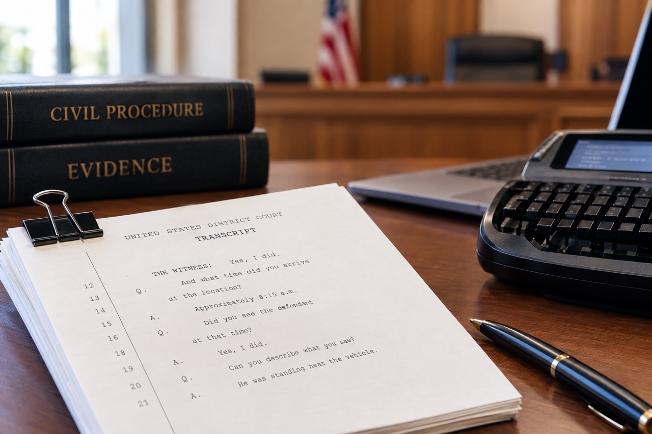 Court reporter's transcript uses