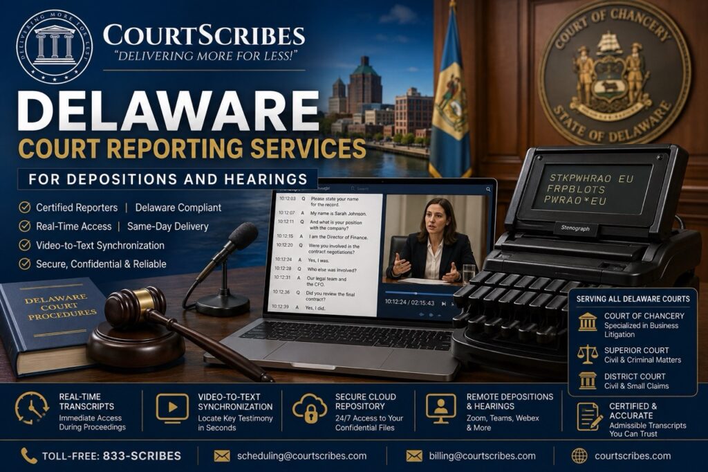 Delaware Court Reporting Services for Depositions and Hearings