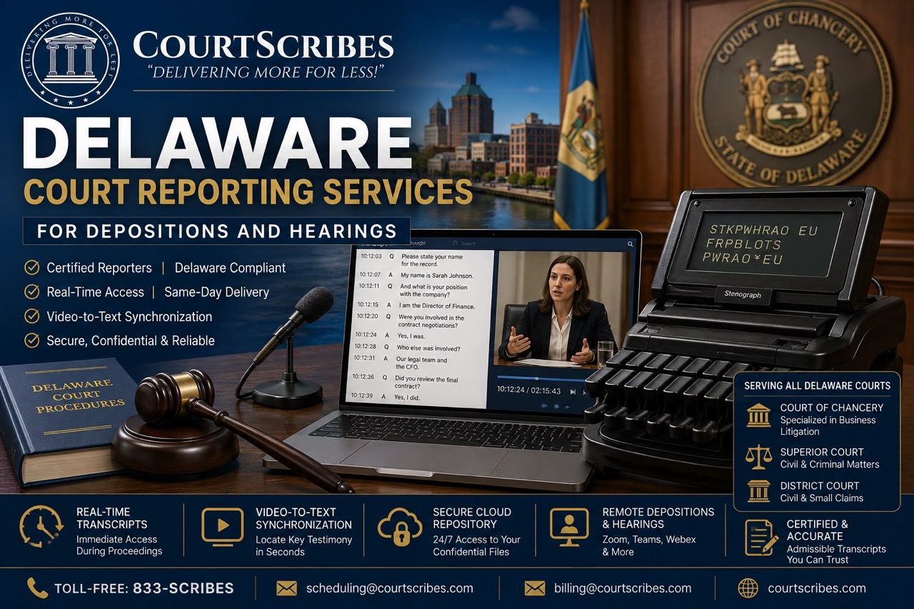 Delaware Court Reporting Services for Depositions and Hearings