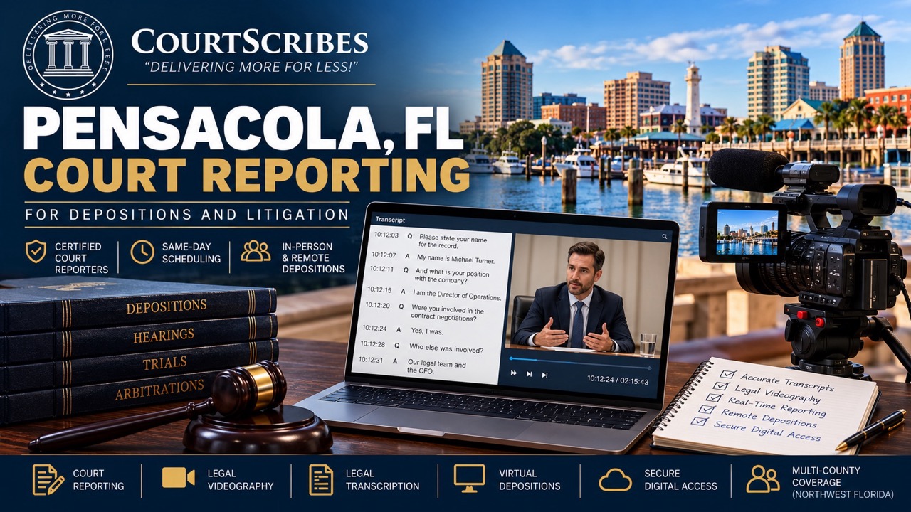 Professional Court Reporting Services in Pensacola, FL | CourtScribes